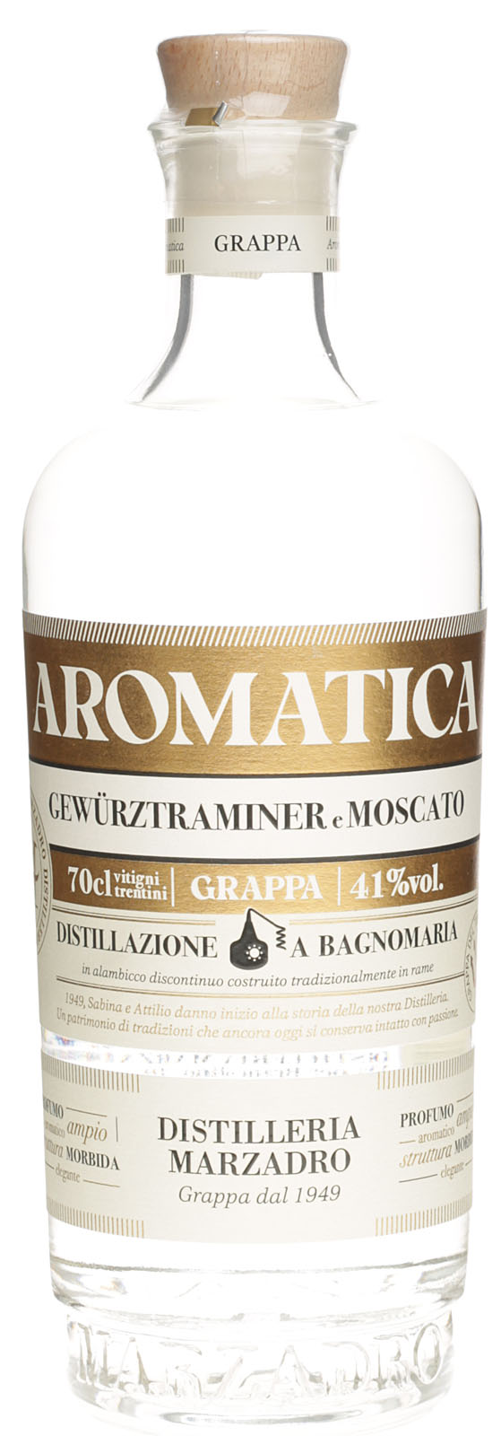 Marzadro Bivitigno Grappa 0,7 Liter 41 % Aromatica